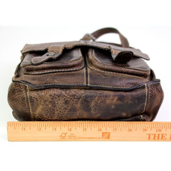 ROOMY Patricia Nash BROWN GENUINE LEATHER FLAP X-BODY SHOULDER BAG HANDBAG PURSE - Picture 13 of 16